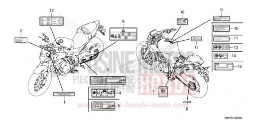ETICHETTA DI AVVERTIMENTO CB500FAK di 2019